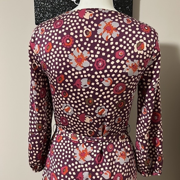 BODEN Washable Silk Florentine Floral Shift Dress 3/4 Sleeve Sz 2 - Picture 9 of 13